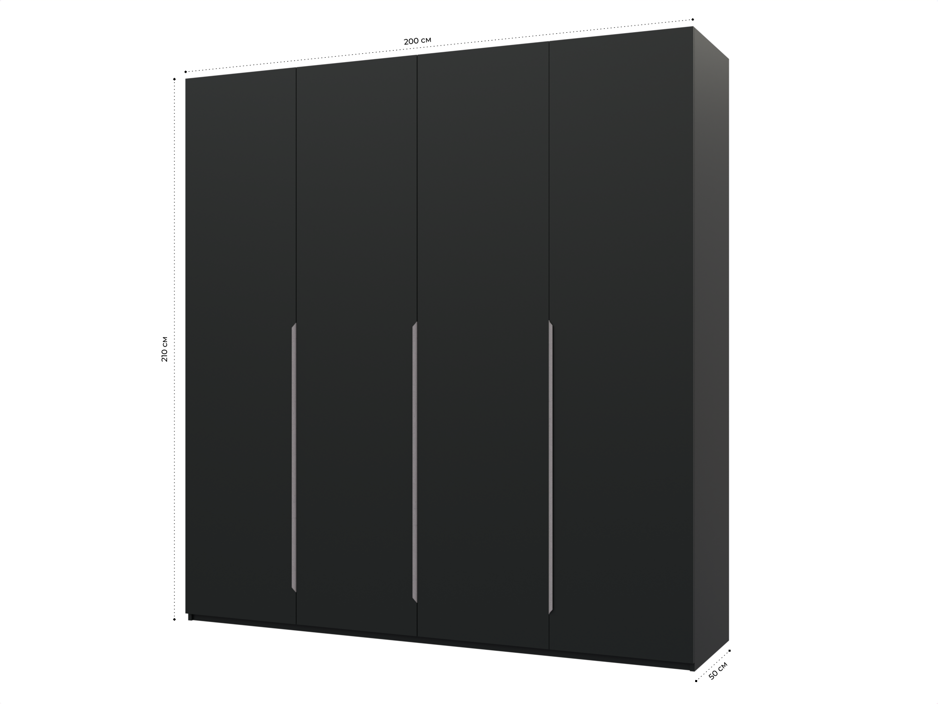 Распашной шкаф Пакс Альхейм 14 black (silver) ИКЕА (IKEA) изображение товара