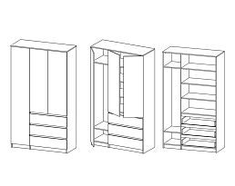 Изображение товара Распашной шкаф Мальм 314 oak ИКЕА (IKEA) на сайте adeta.ru